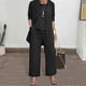 thumbnail image 2 of 3 Pcs/Set Women Coat Vest Pants Set Long Sleeve Cardigan O Neck Sleeveless, 2 of 5