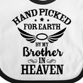 thumbnail image 4 of Inktastic Handpicked for Earth by My Brother in Heaven Angel Wings Boys or Girls Baby Bib, 4 of 4