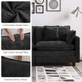 thumbnail image 6 of Domicare Modern 3 Seater Sectional Sofa with Ottoman, Sofas for Living Room, Living Room Furniture，Dark Grey, 6 of 9