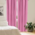 thumbnail image 2 of Ambesonne Pink White Curtains, Vibrant Wavy Lines, Pair of 28"x84", Magenta White, 2 of 5