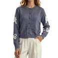 thumbnail image 7 of Iroehba Cardigan Sweaters for Women Long Sleeve Button Down Crew Neck Knit Tops Relaxed Cut Elegant Casual Outerwear for Daily Wear, 7 of 7