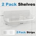 thumbnail image 2 of 2 Pack Acrylic Shower Caddy,9.45" x 3.54" Clear Self Adhesive Shelves,Wall Mount Organizer with Adhesive Tape,No Drilling,Storage Shelf for Home Bathroom Kitchen Hotel By HXRH, 2 of 7