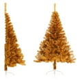 thumbnail image 1 of vidaXL Artificial Half Christmas Tree with Stand Gold 120 cm PET, 1 of 5