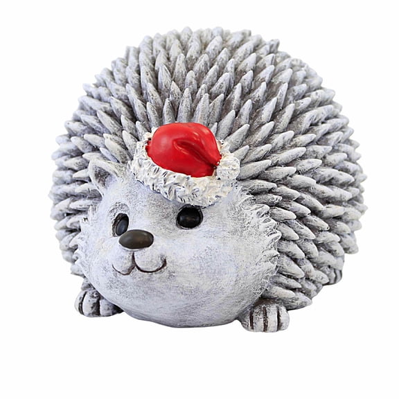 Roman Pudgy Pal Hedgehog with Santa Hat, 6-inch Height, Resin, Christmas Outdoor Decoration