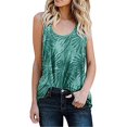 thumbnail image 1 of Mujeres Verano Cuello en U Boho Estampado floral Camisetas sin mangas Casual Camisas sin mangas Camis, Green3xl Feliz Sencillez, 1 of 3