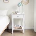 thumbnail image 3 of IVV 2-Tier Bedside Table with Drawer, Modern Nightstand for Bedroom, White Finish, Space-Saving End Desk (18.3"L x 14"W x 27.5"H), 3 of 11