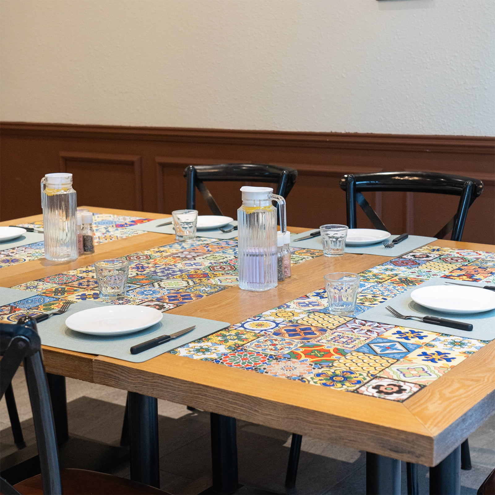 PROMATTOO Faux Leather Placemats Set of 6,Heat Resistant Dining Table Mats,17”x12”,Sage Green