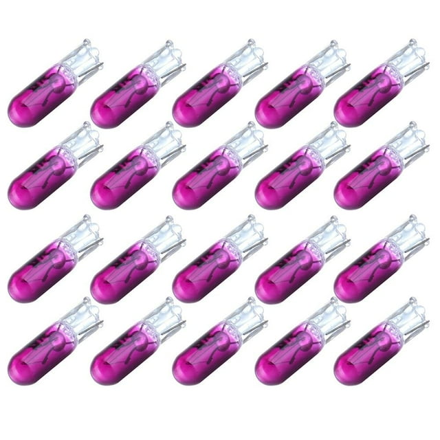 Cciyu Paquete De 20 Bombillas Halógenas T5 17 86 206, Indicador De Grupo De Instrumentos, Lámpara De Tablero, 12 V (Púrpura)