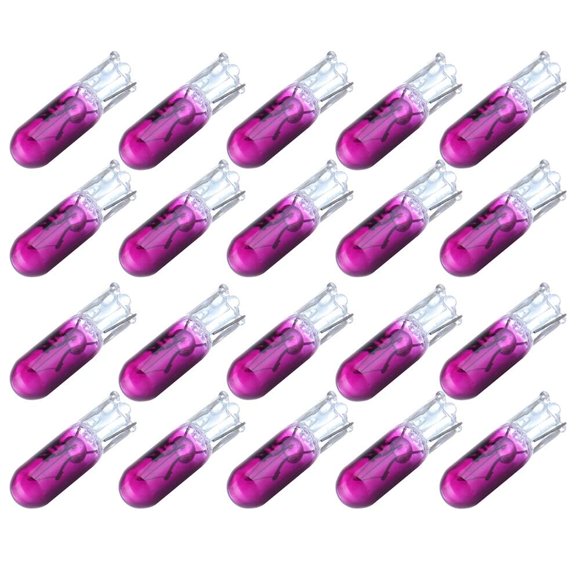 Cciyu Paquete De 20 Bombillas Halógenas T5 17 86 206, Indicador De Grupo De Instrumentos, Lámpara De Tablero, 12 V (Púrpura)