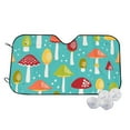 thumbnail image 2 of Lsque Mushrooms Car Windshield Sun Shade | Accordion Folding Style Auto Shade for Car Truck SUV Van | Blocks UV Rays Sun Visor Protector | Medium, 2 of 7