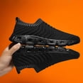 thumbnail image 5 of Men's Knit Shoes S𝗅ip On Laceless Sneakers Breathable Lightweight Athlet𝗂c Shoes Comfortable Outdoor Sports Shoes Soft Cushion Sole Casual L𝗈afers Shoes for Summer and Autumn, 5 of 9