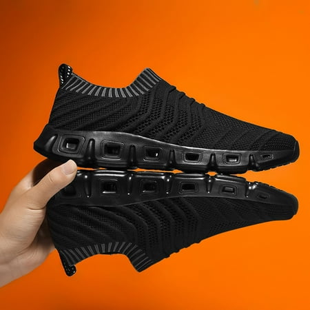 

Cathalem 2022 New Men s Hollow Flying Woven Lightweight Breathable Comfortable Decompression Men s Go Walk Max-54601 Sneaker Black 9