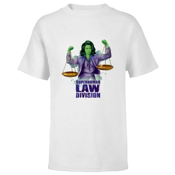 Marvel Studios She Hulk Superhuman Law Division - Short Sleeve T-Shirt for Kids - Customized-White