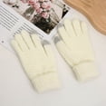 thumbnail image 6 of Eoperou 1 Pair Cycling Gloves Knitted Touchscreen Full Finger Stretchy Thickened Cold Resistant Solid Color Autumn Winter Men Women Motorcycle Riding Gloves for Outdoor, 6 of 7