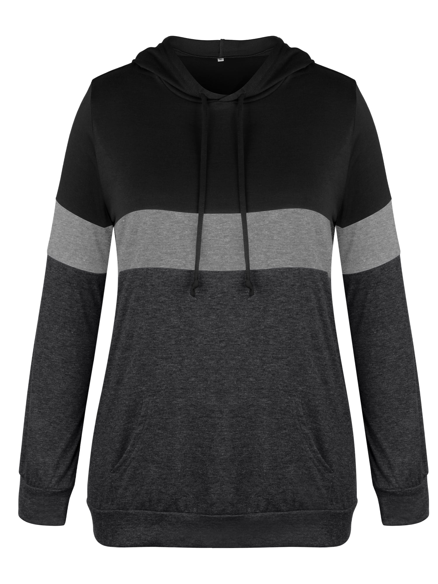 Qleicom Women's Color Block Hoodie Drawstring Pullover Hoodies with Pocket  Casual Hooded Sweatshirt Long Sleeve Blouse Black : : Clothing,  Shoes & Accessories
