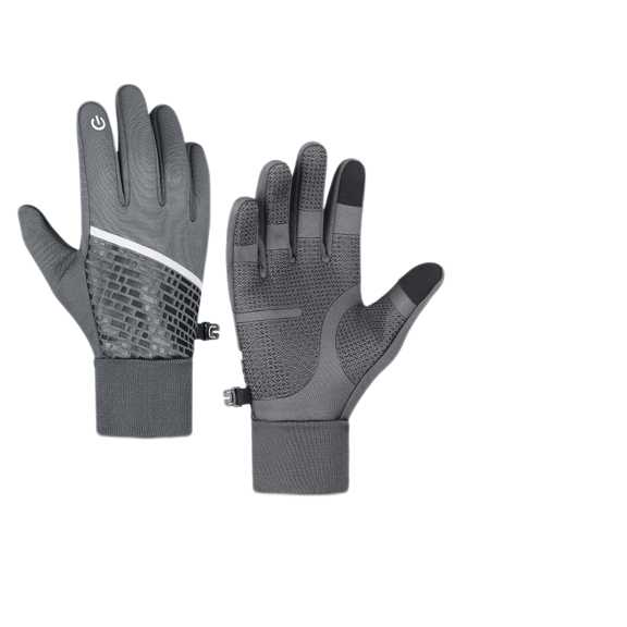 Gloves for men cold weather New Outdoor Autumn And Winter Men's And Women's Warm Touch Screen Thickened Cold-proof Wind-proof Water-splashing Sports Riding Gloves Gray S