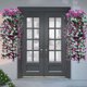thumbnail image 1 of Artificial Lilys Hanging Basket | 2 Pack Rattan Silk Flower Arrangement | Hot Pink Red White Purple | Lifelike Plastic Decor | 11.81"x11.81" | Indoor Outdoor Event Wedding Wall Door Decoration, 1 of 6