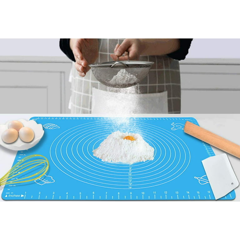 spijsvertering abstract Isoleren Silicone Baking Mat for Pastry Rolling Dough with Measurements - 19.7" x  15.7" Non stick and Non Slip Blue Table Sheet Baking Supplies for Bake  Pizza Cake - Walmart.com