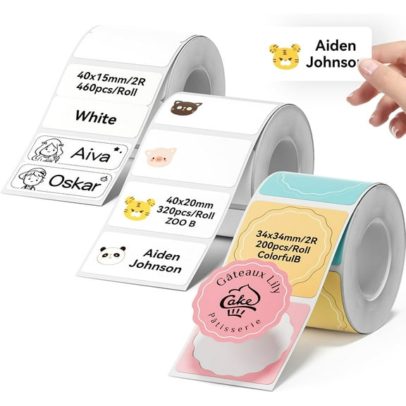 Labels Refills, Stickers for Spice Jars, 3 Rolls Set