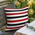 thumbnail image 3 of Throw Pillow Covers, Red Black Stripe 16x16 Pillow Covers for Couch/Sofa/Bed, Farmhouse Watercolor Modern Geometric Decorative Square Linen Cushion Pillowcase for Home Decor, 3 of 9