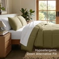 thumbnail image 4 of Bare Home Down Alternative Comforter Set - 3-Pieces - All Seasons - King, Olive, 4 of 10