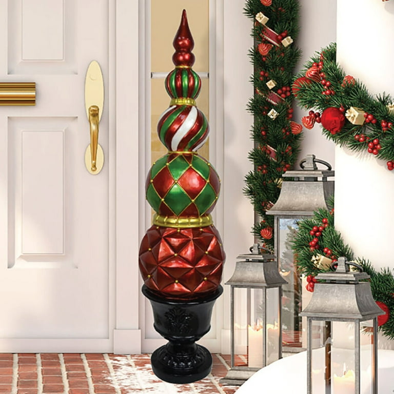 Fraser Hill Farm Christmas Pedestal Topiary Decoration 4-Ft