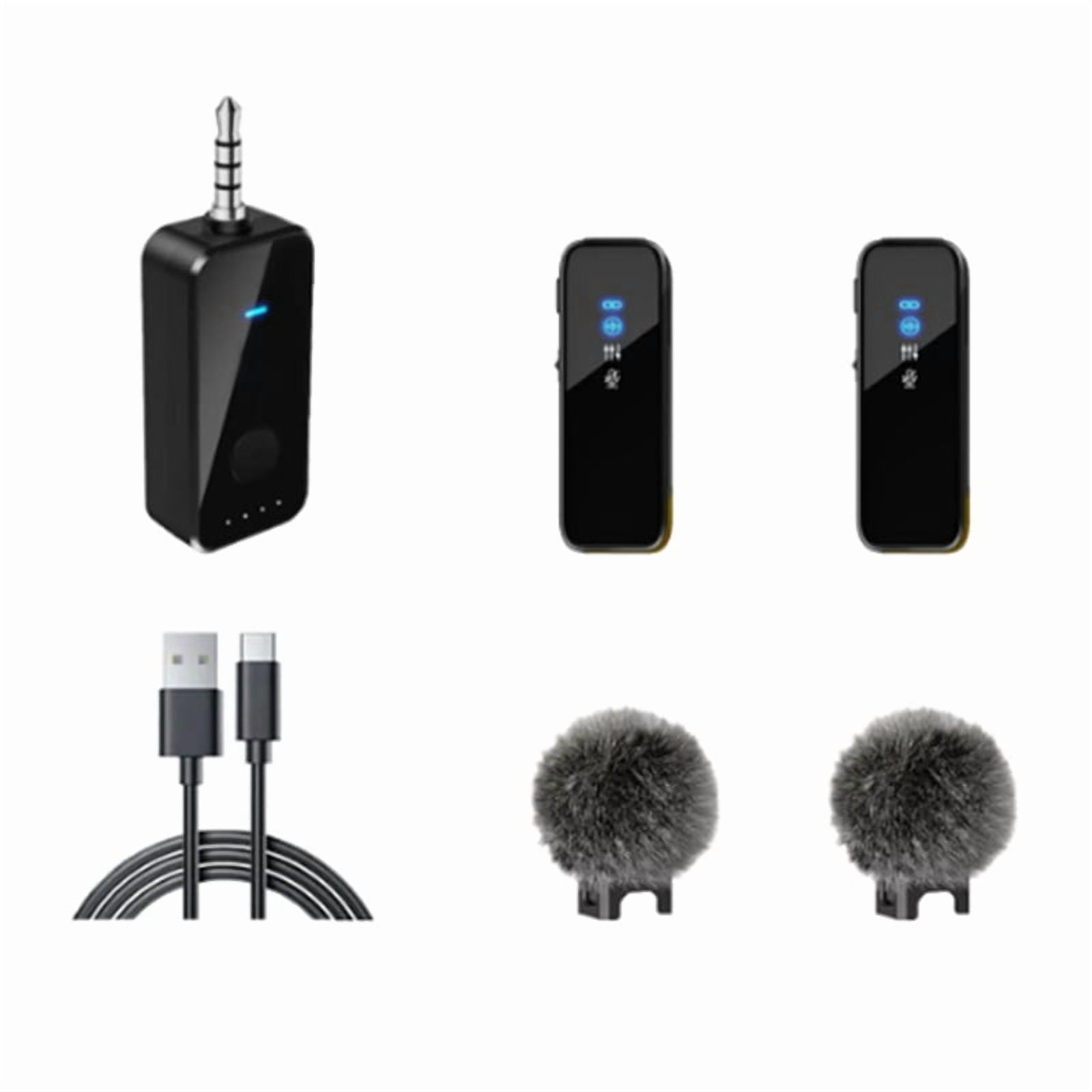 Wireless Lapel Microphone M35 One Drag Two Mobile Phone Broadcast Noise Reduction Microphone with Charging Case