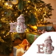 thumbnail image 2 of Moocorvic 26 Initial Letters Christmas Tree Decoration Pink Snowman Hanging Xmas Ornaments(E), 2 of 5