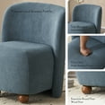 thumbnail image 5 of Modern Armless Accent Chair, Small Reading Chair with Upholstery and Exquisite Round Pine Wood Feet, Low-Back Club Chair for Small Living Spaces, Bedroom, Reading Nook, Blue, 5 of 9