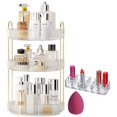 thumbnail image 1 of 360 Grados de rotación Organizador de Maquillaje, 3 Niveles Organizador de Maquillaje Redondo,Gran Capacidad,Adecuado para Encimeras de , Baño y Tocador, 1 of 7