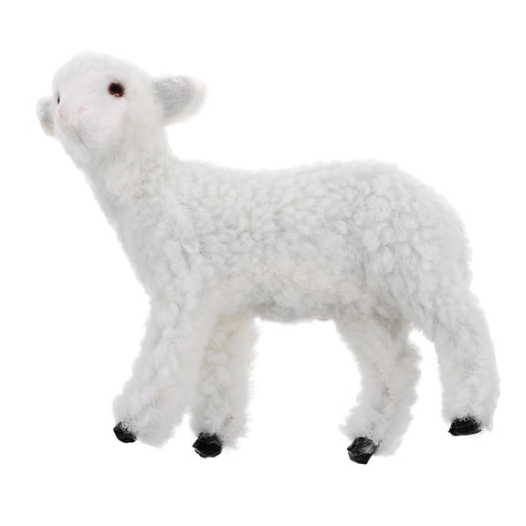 AURARMLET Lifelike White Artificial Sheep Model for Indoor and Outdoor Decoration and Landscape Display