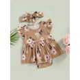 thumbnail image 3 of Bagilaanoe Newborn Baby Girl Rompers Dress Floral Print Fly Sleeve Bodysuit + Headband 6M 12M 18M 24M Infant One Piece Jumpsuit, 3 of 8