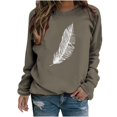 thumbnail image 2 of Lindbes Hauts pour Femmes Mode Manches Longues Chemises Décontractées Imprimées Chandail à Col Rond Chandail Tunique Ample Hauts (Offert en Grande Taille) jusqu'à 65 % de Rabais, 2 of 7