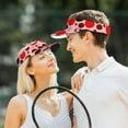 thumbnail image 4 of ZICANCN Visières de Soleil pour Femmes et Hommes, Chapeaux de Plage Sans Couture à Pois Rouges, Chapeau de Sport pour Golf Tennis Course, 4 of 6
