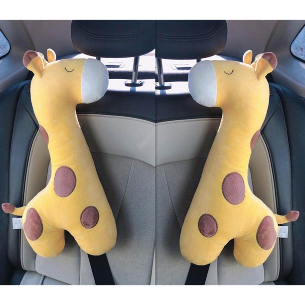 2 uds cinturón de seguridad de coche para niños adultos cojín de coche almohadilla para cinturón de seguridad de dibujos animados cojín de dibujos animados desmontable almohada de cintura para niños