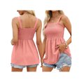 thumbnail image 4 of Lucakuins - Camisola informal de verano para mujer, a la moda, de color sólido, sin mangas, con pliegues Lucakuins  moda, 4 of 5