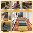 thumbnail image 4 of Ottomanson Striped Hallway Runner Rug 2'7" x 9'10" - Non Slip Low Pile Carpet, Multicolor, 4 of 14