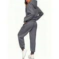 thumbnail image 6 of Huankd Womens 2 Piece Outfits Lounge Hoodie Sweatsuit Sets Plus Size Fall Fashion Clothes Airport Travel Pants Tracksuits Dark Gray 2XL, 6 of 6