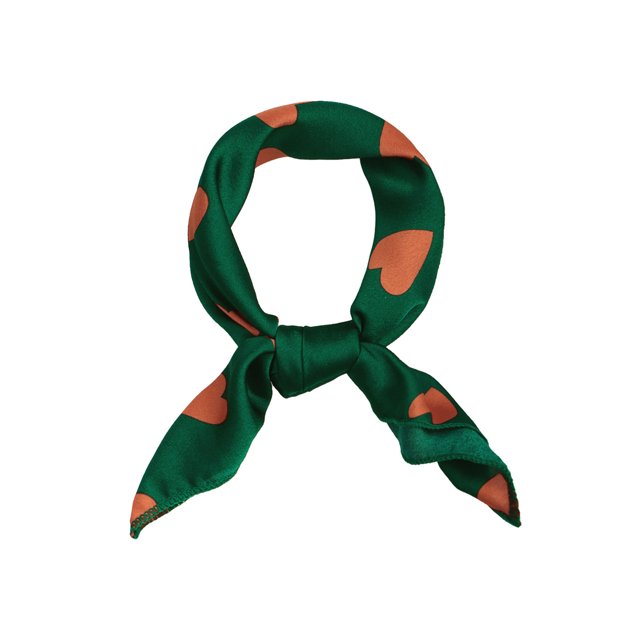 INSPIRE CHIC Foulards Carrés à Cœur d'Amour pour Femmes Fichu Foulard de Tête Foulard de Cou 50*50 cm Vert