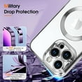 thumbnail image 6 of Magnetic Case for iPhone 13 Pro Case [Compatible with MagSafe] Camera Lens Protector Plating Luxury Cover for Women Men Clear Soft TPU Shockproof Protective Phone Case - Silver, 6 of 12