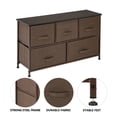 thumbnail image 4 of Topcobe 2-Tier Storage Cabinet with 5 Drawer, End Table Dresser Drawer Organizer for Bedroom, Living Room, Dining Room Furniture, 4 of 7