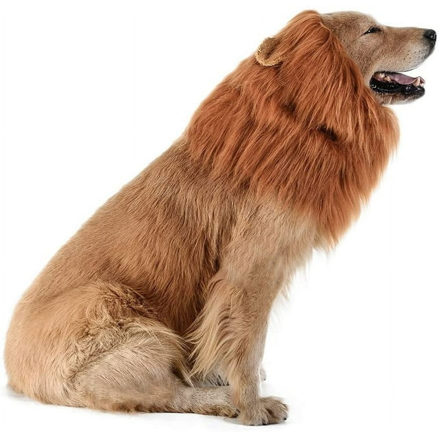 Dog Lion Mane - Realistic & Funny Lion Mane for Dogs - Complementary Lion Mane for Dog Costumes - Lion Wig for Medium to Large Sized Dogs Lion Mane Wig for Dogs