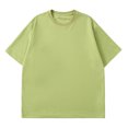 thumbnail image 2 of ZCFZJW Baggy Shirts for Men Candy Color Print Summer Short Sleeve Casual Round Neck Pullover Tshirt Tops Loose Fit Oversized Basic Tee Shirt Army Green XL, 2 of 4