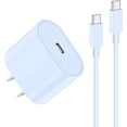 thumbnail image 1 of Cargador rápido USB C de 20 W para iPhone 15/15 Pro/15 Pro Max, iPad Pro de 12,9/11 pulgadas, iPad Air 5.ª/4.ª, iPad de 10.ª generación, iPad Mini 6, cargador de pared PD con cable de carga USB C a C, 1 of 4