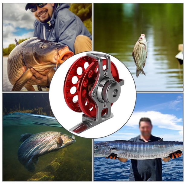 at60 fishing reel AT60 Front Ice Fishing Wheel, With Unloading Force Reel Ice Fishing Wheel,  for Fishing Lover Outdoor Use Adult Children Sea/ Fishing Blue Left  Hand,Red Right Hand