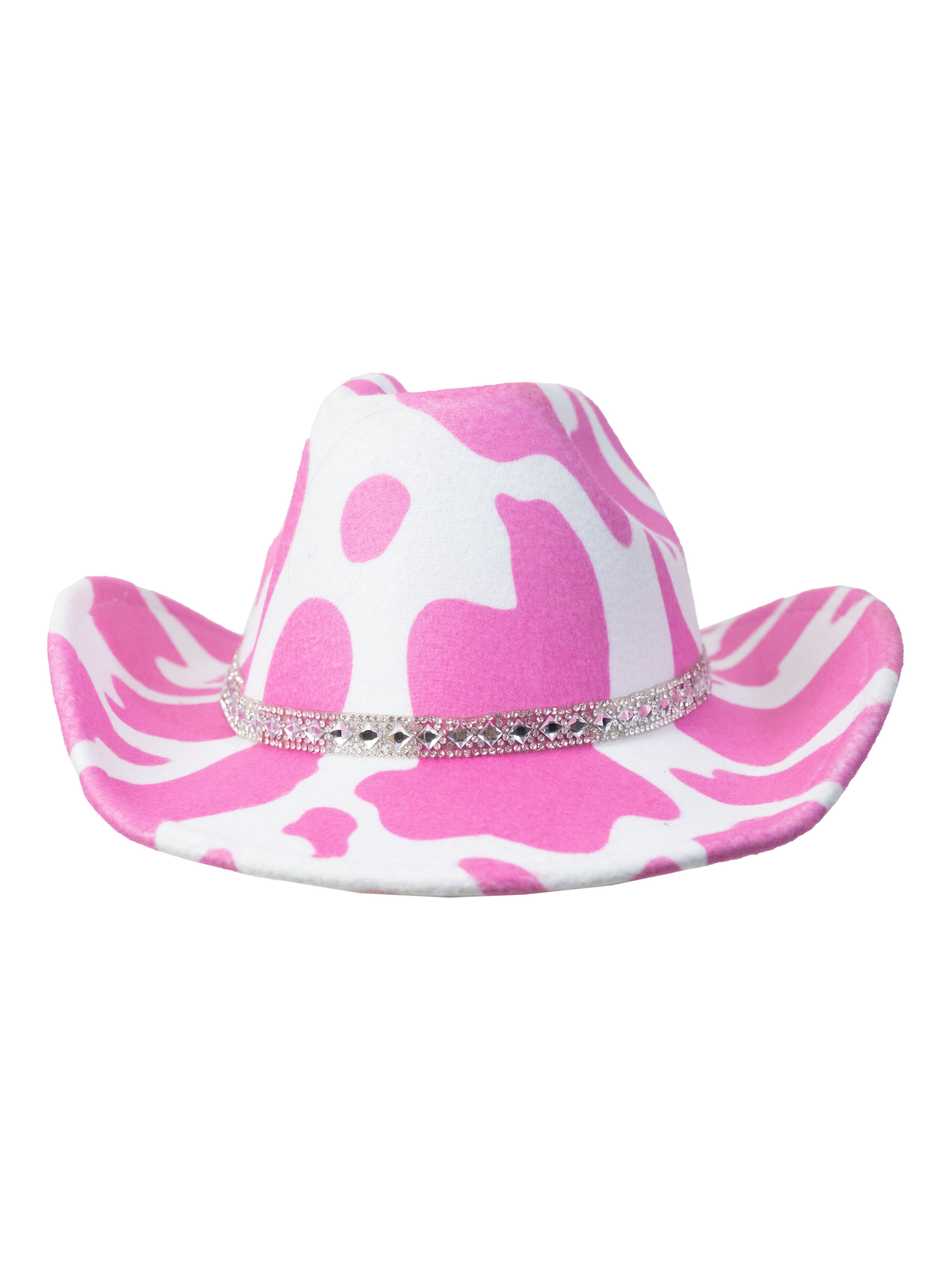 Justice Girls Cowgirl Hat, Pink and White Cow Print