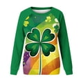 thumbnail image 7 of St Patricks Day Sweatshirt Women Shamrock Long Sleeve Shirt Casual Crewneck Pullover Adies Bow Print Tops St Patrick's Day Shirt, 7 of 7
