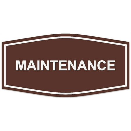 Signs ByLITA Fancy Maintenance Sign - Laser-Engraved Lettering | Durable ABS Plastic | Vibrant Colors | Powerful Foam Tape (Dark Brown) - Small