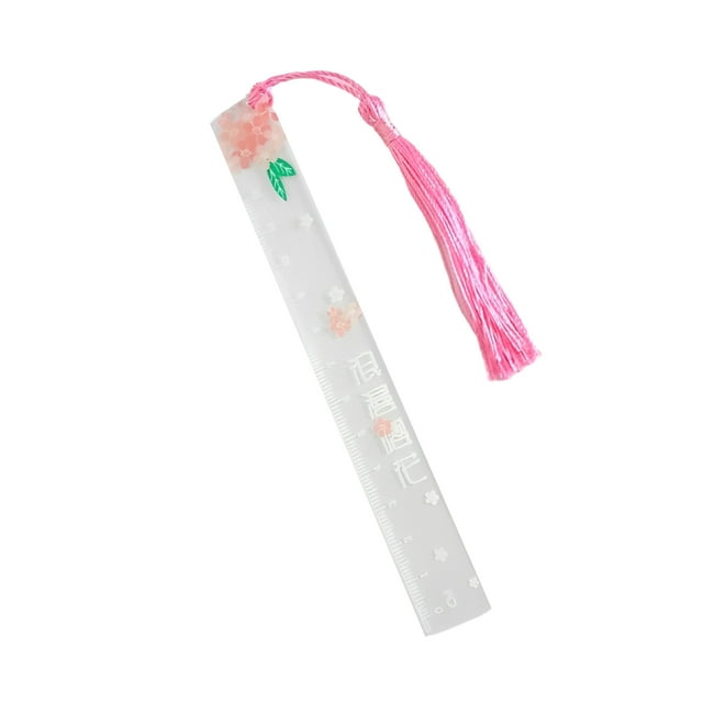 Marcapáginas Matsuzay Flor Seca Transparente Hecha a Mano con Borla Colorida Suministros de Papelería Tipo Mujer