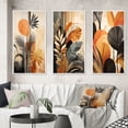 thumbnail image 1 of Designart "Terracotta Toned Foliage Funky Vibes II" Abstract Botanicals Framed Wall Art Set Of 3 - Yellow Modern Frame Gallery Set For Office Decor, 1 of 6